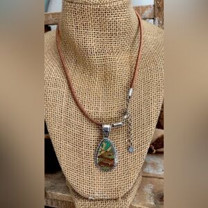 STERLING SILVER CAROLYN POLLOCK RELIOS  MOSAIC SAND SUNRISE REVERSIBLE NECKLACE